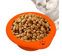 Collapsibless Pet Bowl, Silicone Travel Bowl, Portable Water Dish, Expandable and Lightweight, Walking and Outdoor Use for Hiking, Camping, 17x15x1.2cm Orange Blue Green