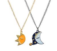 Collar a juego, conjunto de collar colgante - 2 piezas de collar de dibujos animados - Joyería elegante, collar de para mujeres hombres parejas día de San Valentín cumpleaños