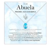 Collar Abuela Piedra Aguamarina Regalos para ella Idea Regalo abuelas Plata Oro Navidad Cumpleaños Día de los Abuelos - Estuche con DEDICATORIA incluida (Collar Abuela Piedra Aguamarina plata)