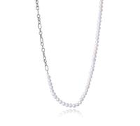 Collar Acero Y Perlas Nat Sr Fashion