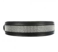 Collar Active Comfort de cuero con banda de brillantes - Color: Negro | Mediciones: 57-66 cm/30 mm