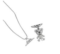 Collar adaptador de oso de peluche de 42 mm, 43 mm, 44 mm, para conector de Apple Watch, cadena de 30 cm, 3 mm, para iWatch Series 10/9/8/7/6/5/4/3/SE Ultra compatible con Pandora