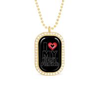 Collar ajustable con colgante de cadena de joyería para mujer con texto en inglés "I Love My Best Friend" para viajes, fiestas, talla única, Metal