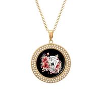 Collar ajustable con colgante de jugador de flores de Ases para mujer, regalo para mamá, esposa, novia, talla única, Metal