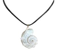 Collar ajustable de concha de mar/caracola, hecho a mano, con cuentas naturales, ligero, cómodo de llevar, collar de cordón ajustable, talla única, como se describe, como se describe