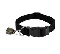 Collar ajustable de nailon con campana para cabras, ovejas, caballos y ganado, 35 - 52 cm, resistente y resistente a la intemperie para animales de pastoreo (negro)