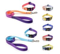 Collar Ajustable de Nailon for Perros, Correa for Mascotas, Gatos y Perros, Adecuado for Perros pequeños y Grandes, Bulldogs, Pugs y Beagles.(Leash Yellow,XS 2KG-5KG)