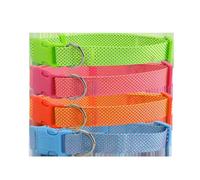 Collar Ajustable de Poliamida, Resistente al Agua, con Clip de Seguridad y Reflectante; Ideal para Paseos, Entrenamiento y Seguridad de Mascotas.