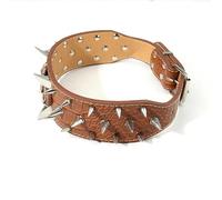 Collar Ajustable for Perro, Ancho y con Remaches de Piel sintética, for Perros medianos y Grandes, con protección Duradera for el Cuello y Ajustable.(2,52-60cm)