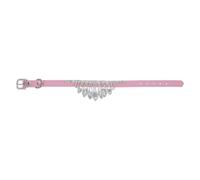 Collar Ajustable para Cachorro con Cristales Rosa de PU | Cuero PU y Hebilla Metálica, Anilla para Correa, Brillo Elegante para Perros Pequeños