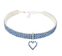 Collar ajustable para gatito con corazón de diamantes de imitación: correa para el cuello para gatos y cachorros