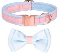 Collar Ajustable para Mascotas Collar for Perro con Pajarita, Hebilla metálica de Seguridad Floral, Multicolor SML(Light Blue,L)