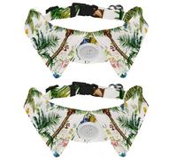 Collar ajustable para mascotas, diseño de palmeras, coco y flores silvestres, para perros pequeños, gatos, ajustable de 11.2 a 12.2 pulgadas