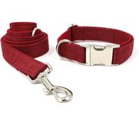 Collar Ajustable para Mascotas Tamaños múltiples Multicolores determinados de la Correa del Collar Perro con Hebilla metálica Ajustable(Red,XL)