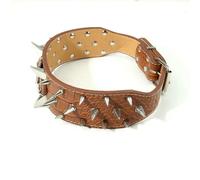 Collar Ajustable para Perro, Ancho y con Remaches de Piel sintética, para Perros medianos y Grandes, con protección Duradera para el Cuello y Ajustable.