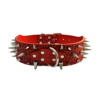 Collar Ajustable para Perro, Ancho y con Remaches de Piel sintética, para Perros medianos y Grandes, con protección Duradera para el Cuello y Ajustable.