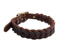 Collar ajustable para perro, collar de entrenamiento para perro, hecho a mano, de cuero trenzado, collar para perro, bulldog francés, pastor alemán, labrador, accesorios para mascotas, marrón, cuello