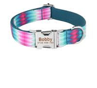 Collar Ajustable para Perro con Nombre Personalizado Grabado de Nailon para Perros pequeños, medianos y Grandes(Red Green Laser,XS 22-31cm)