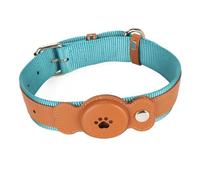 Collar Ajustable para Perros, Collar Impermeable y Ligero para Mascotas, Fabricado en PU de Primera Calidad y Tela con herrajes metálicos, Collar cómodo, Duradero y Elegante para (Marrón)