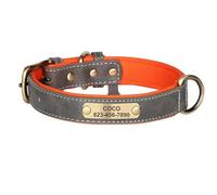Collar Ajustable Suave Y Cómodo para Mascotas con Etiqueta De Identificación, Collar De Cuero Personalizado para Pomeranians, Chihuahuas, Yorkshire Terriers,Gris,SG