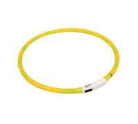 Collar amarillo de leds con USB ajustable para perros y gatos Croci