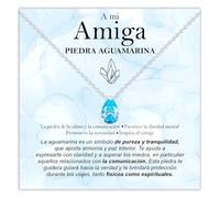 Collar Amiga Piedra Aguamarina Regalos para ella Plata de Ley 925 Idea de Regalo amigas Navidad Cumpleaños Motivacional - Estuche con DEDICATORIA incluida (Collar Amiga Piedra Aguamarina plata)