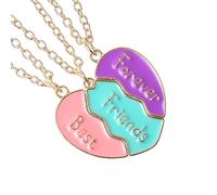Collar Amistad para 3 Mejores Amigas Corazón BFF Collares Separables con Colgante Magnético Colorido Collar de la Amistad Ajustable para Mujer,Regalo para Amiga,Hermana Accesorio Versátil y Emotivo