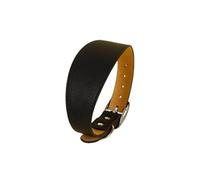 Collar ancho de cuero para perros pequeños, medianos y grandes, accesorios para mascotas de galgo, galgo, perro salchicha (negro, S)