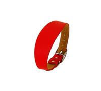 Collar ancho de cuero para perros pequeños, medianos y grandes, accesorios para mascotas de galgo, galgo, perro salchicha (rojo, XL)