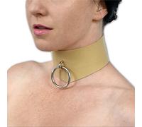 Collar ancho O-Ring de cuero sintético - ajustable, collar suave para BDSM, fetiche y cosplay, talla única, accesorio para mujeres y hombres