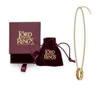Collar Anillo Único The Lord of the Rings Unisex - Bisutería con Cadena Dorada y Colgante Grabado, Latón 100%, Incluye Caja y Bolsa de Terciopelo, Licencia Oficial, Talla Única Regalo