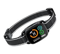 Collar Antiaullidos para Perros, Modos Sonido/Vibración/Vibración Fuerte, Detección Inteligente de Aullidos, Recargable, Impermeable IP67, para Perros Pequeños y Grandes (Negro)