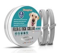 Collar Antiparasitario para Perros, Pack de 2-16 Meses de Protección Natural contra Pulgas, Garrapatas y Mosquitos - Impermeable y Ajustable (63cm) para Perro Grande, Mediano y Pequeño