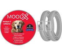 Collar Antiparasitario para Perros y Gatos Natural, 2 Unidades, Protección 8 Meses contra Pulgas, Garrapatas y Leishmaniosis, Resistente al Agua, Ajustable hasta 63cm