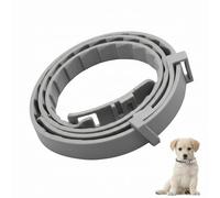 Collar Antiparasitario Perros 62cm Ajustable, Collar Antipulgas y Garrapatas para Perros Grandes, Medianos y Pequeños, Protección de Larga Duración e Impermeable, Color Gris