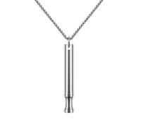 Collar Antitabaco para Dejar de Fumar, Collar Respiratorio de Acero Inoxidable para Alivio de Ansiedad y Estrés, Inhalador de Respiración Consciente para Meditación, Plata, 5.1x0.8cm
