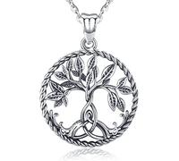 Collar Árbol de la Vida de Plata de Ley 925 Colgante Árbol de la Vida Señoras Árbol de la Vida Joyería de Plata para Mujeres Niñas Mamá Esposa Novia