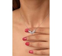 Collar Arcángel Miguel de Plata de Ley 925 con Piedra Blanca para Mujer