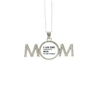 Collar Art Deco con texto en inglés "I AmThe Strongest Boy" para el día de la madre, regalo para mamá, abuela, joyería de cumpleaños, Medium