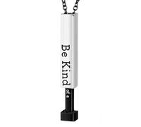 Collar Be Kind Of A Badass, collar de barra vertical, colgante de tubo cuadrado de acero inoxidable, colgante de aliento, joyería divertida para mejores amigos, Refer to description