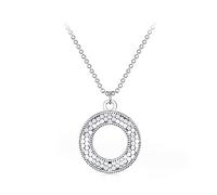 Collar brillante con junta tórica - Collar con colgante minimalista de plata de ley 925 para mujer, cadena ajustable