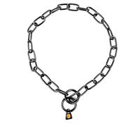 Collar cadena acero inox negro 3mm x 67cm. eslabón corto