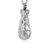 Collar, Cadena de Collar de Plata con Forma de geometría de Plata 1x3.3cm Collar para Mujeres y Hombres