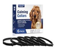 Collar calmante para perros 6 paquetes de feromonas calmantes para perros, alivio de ansiedad, estrés, separación de cargas de 60 días, alivia el mal comportamiento de 25 pulgadas, ajuste ajustable