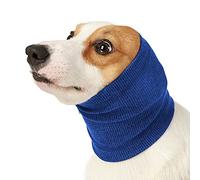 Collar calmante para perros - Capucha antiansiosa con protección para los oídos, para perros refrigerados en verano, reducción del estrés en tormentas eléctricas y ruido (azul, S)