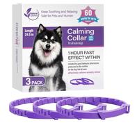 Collar Calmante Para Perros - Pack ABS De 3 Piezas | Banda Para El Cuello Con Feromonas Para Aliviar El Estrés Y Reducir La Ansiedad, La Disociación Y Ell Comportamiento Indeseable | Efecto Duradero D