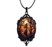 Collar Cameo De Bat - Colgante De Vidrio Gótico Gótico Elegante Niecklace | Batch Bats Collares Colgantes | De Halloween Adecuado Para Fiestas De Disfraces, Moda Gótica Y Trajes De Temporada Esp
