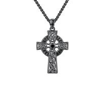 Collar celta de plata de ley 925 ViKing Cruz cadena flecha daga cruz celta colgante celta cadena colgante celta colgante amuleto joyas para hombre hijo niño mujer hombre unisex, Plata esterlina