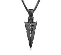 Collar celta de plata de ley 925 ViKing Cruz cadena flecha daga cruz celta colgante celta cadena colgante celta colgante amuleto joyas para hombre hijo niño mujer hombre unisex, Plata esterlina