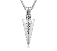 Collar Celta ViKing de Plata de Ley 925 - Cruz, Cadena, Flecha, Daga, Colgante Amuleto - Joyas para Hombre, Mujer, Hijo, Niño, Unisex